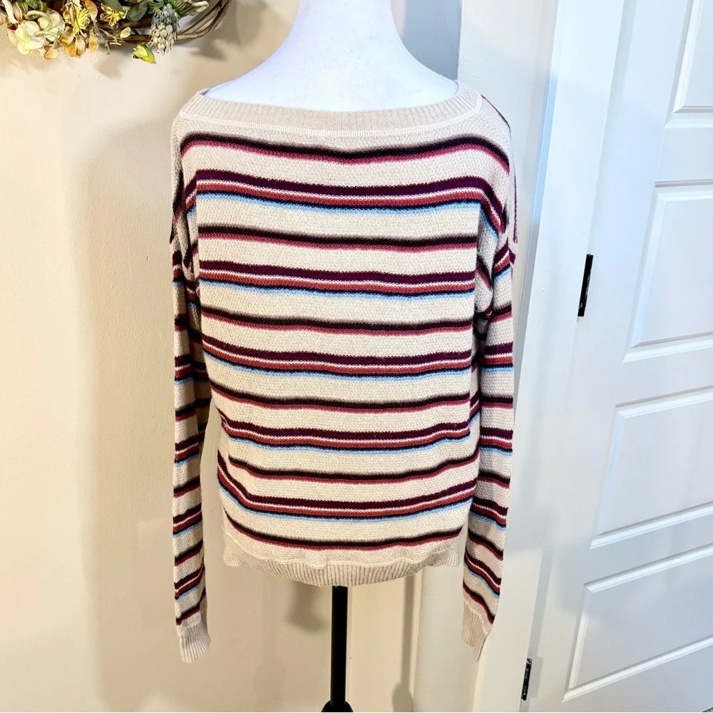 FREE PEOPLE BEACH Road Trip Alpaca Blend Boxy Cropped Split Side Sweater Sz S💛